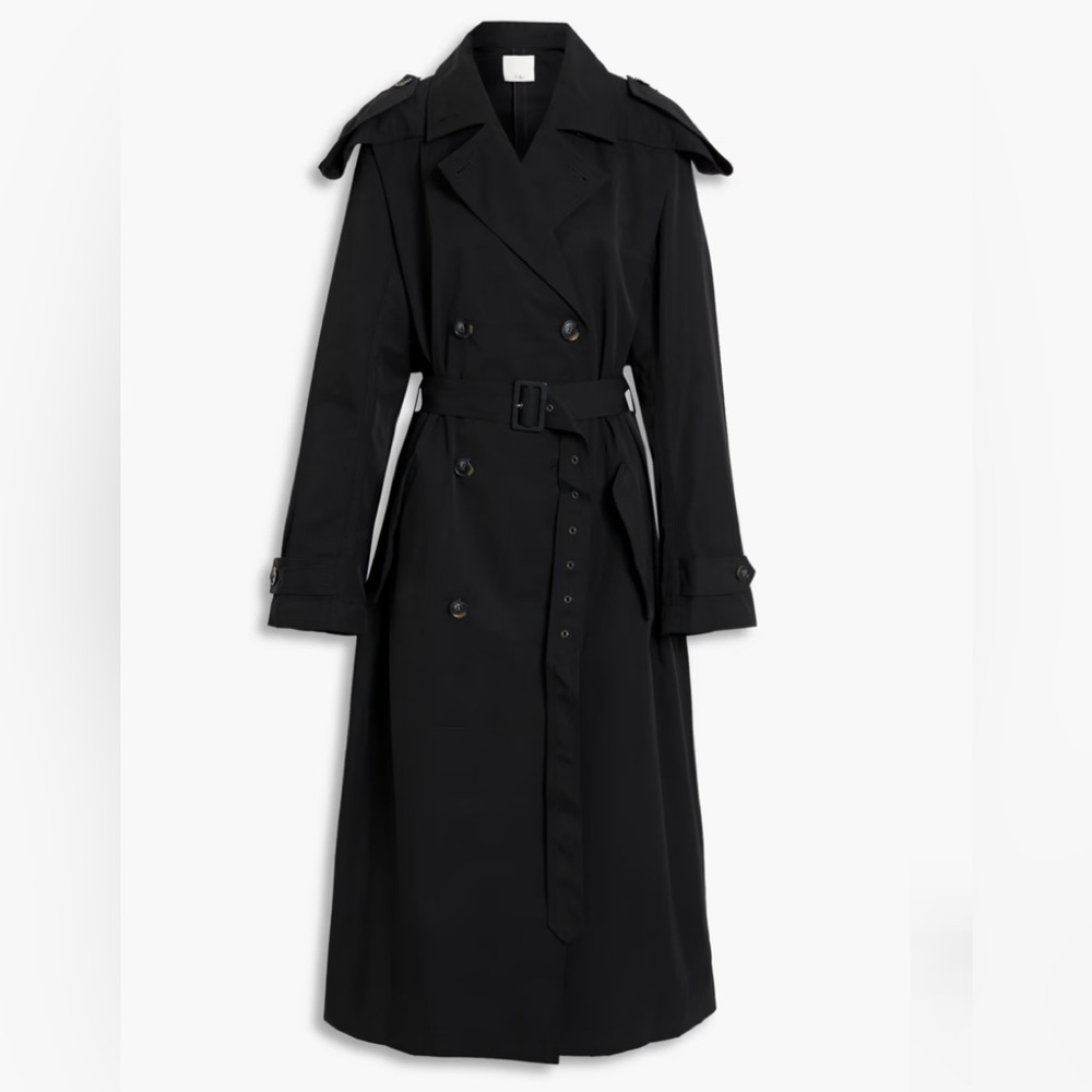 Tibi Black Ambrose Trench Coat Size Small